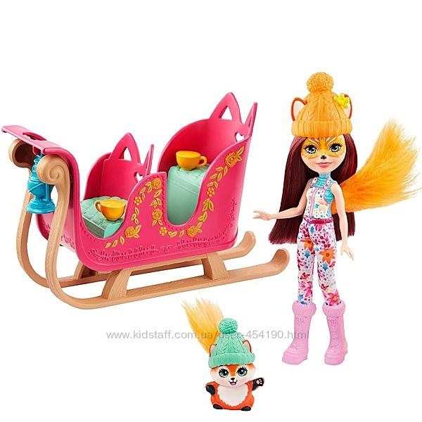 Набор Enchantimals Зимние сани и кукла Фелисити Лис GJX31
