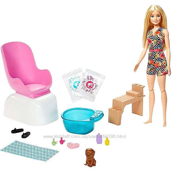 Кукла Барби набор Салон маникюр и педикюр Barbie Mani-Pedi Spa GHN07