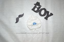 Наборчик шапочка с шарфиком для новорожденного