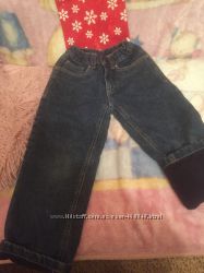 Теплые фирменные джинсы на флисе для мальчика на рост 110-116