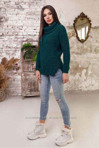 Туника крупная вязка, шикарный цвет, новая, размер 44-46