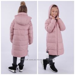 Красивое зимнее полу-пальто без меха PurosPoro 875 для девочки