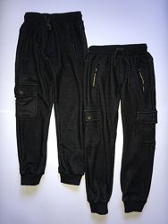 Теплі трикотажні джоггери на хутрі р. 116,122