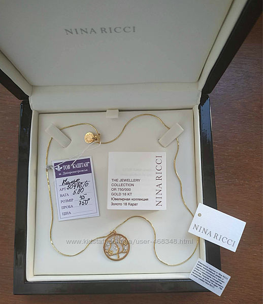 Колье Nina Ricci 750 проба золота