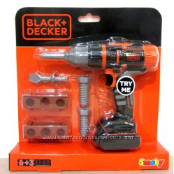 Детская Механическая дрель шуруповерт Black&Decker с аксесс. Smoby 360108