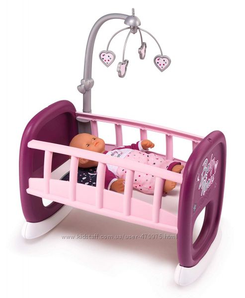 Кроватка Smoby Toys Baby Nurse Прованс с мобилем 47 см 220343