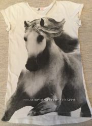 Футболка туника H&M с изображением лошадей
