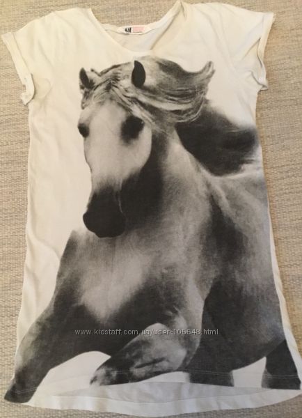 Футболка туника H&M с изображением лошадей