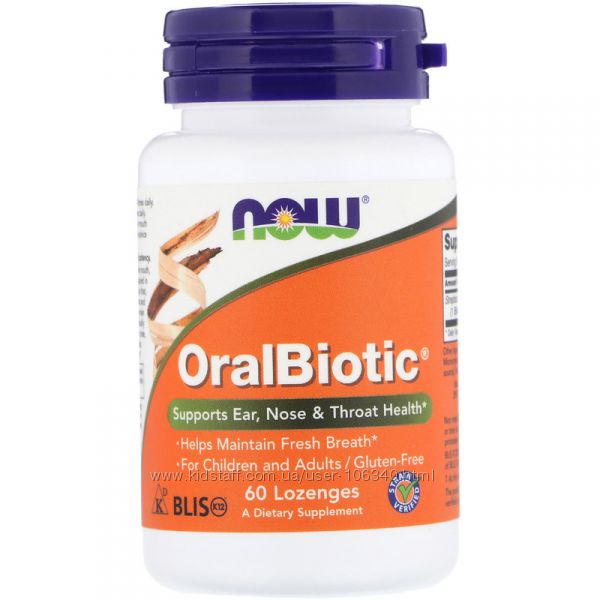 Now Foods OralBiotic пробіотик для вух, горла, носу