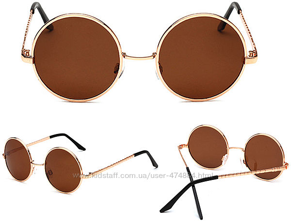 Круглые поляризованные очки от солнца с тонкой металлической оправой