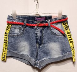 Стильные джинсовые стрейчевые шорты для девочек от 128 до 164р.