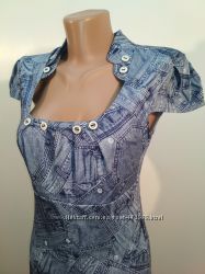 Платье трикотажное Byblos с рисунком джинс размер 44-48