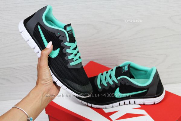 Кроссовки женские сетка Nike Free Run 3. 0 blackmint