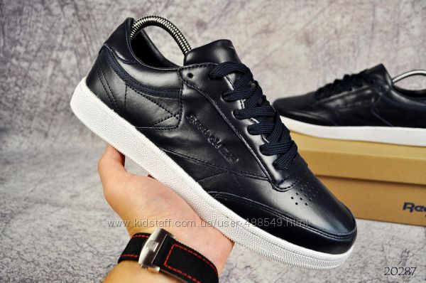  Кроссовки мужские натур. кожа Reebok leather dark blue