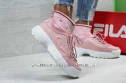 Кроссовки женские Fila Disruptor pink с носком