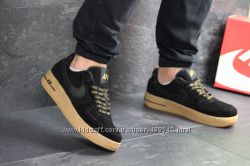  Кроссовки мужские замш Nike Air Force AF 1 black