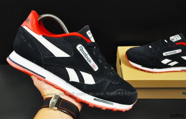  Кроссовки мужские Reebok Classic синие замш