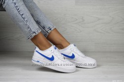 Кроссовки женские Nike Air Force белые с синим