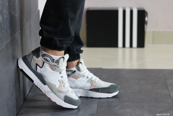 Кроссовки мужские Adidas Nite Jogger Boost серые 8423