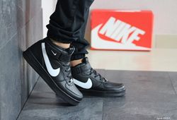  Кроссовки мужские Nike Air Force черные с белым 8439