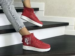  Кроссовки женские Nike Air Force 1 красные 8457