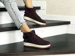 Кроссовки женские Nike Air Force 1 темно бордовые 8454