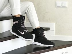Зимние женские сапоги Nike черно розовые 8556