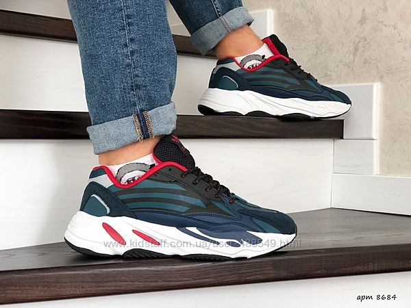  Кроссовки мужские Adidas Yeezy Boost 700 темно синий