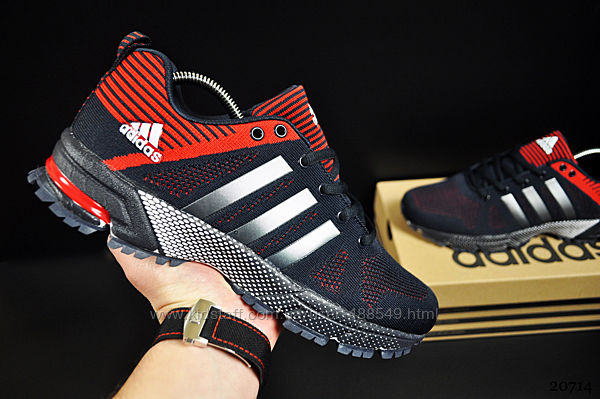  Мужские кроссовки Adidas Fast Marathon синие  с красным