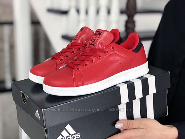 Кроссовки женские Adidas Stan Smith красные