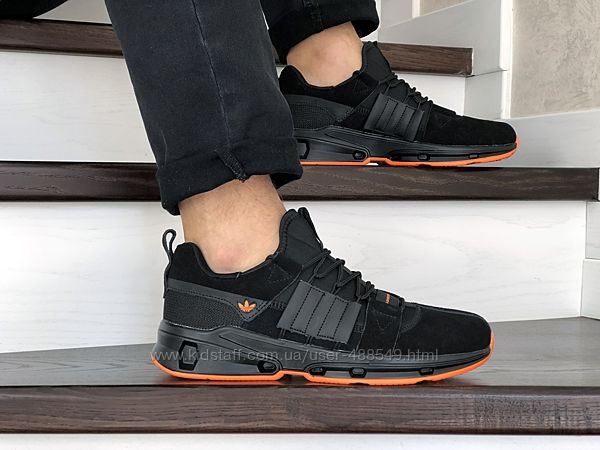  Кроссовки мужские Adidas черный с оранжевым