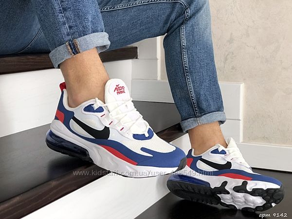 Кроссовки мужские Nike Air Max 270 React белые с синим