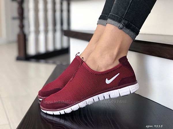 Женские летние кроссовки Nike Free Run 3.0, бордовые