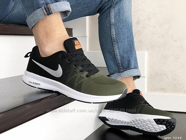  Кроссовки мужские Nike Zoom, темно зеленые