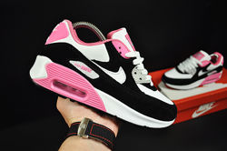 Кроссовки женские Nike Air Max 90, белые с розовым