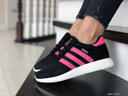  Кроссовки женские Adidas Iniki, черные с розовым