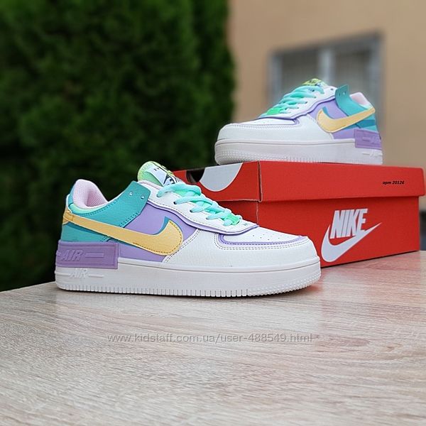  Кроссовки женские Nike Air Force 1, белые, разноцвет