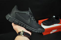  Кроссовки женские сетка Nike Free Run 3.0, черные