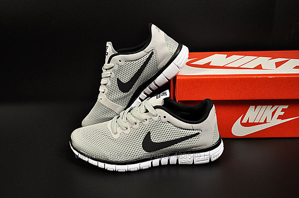  Кроссовки сетка Nike Free Run 3.0, серый 36-40р