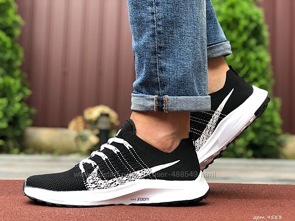  Кроссовки мужские Nike Zoom, черные с белым