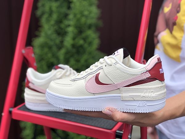Кроссовки женские Nike Air Force 1 Shadow, бежевые