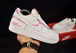  Кроссовки женские Nike Air Force 1 Shadow, белые с розовым