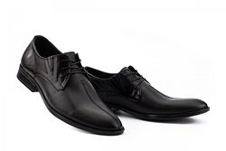 Мужские кожаные туфли Slat 17104, черные 
