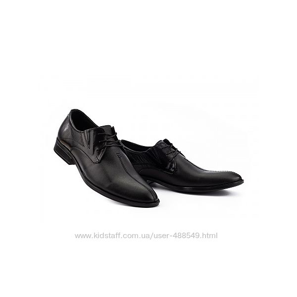 Мужские кожаные туфли Slat 17104, черные 