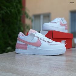 Кроссовки женские Nike Air Force 1 Shadow , белые с розовым