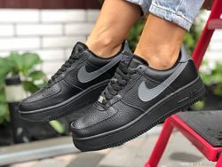 Зимние кроссовки Nike Air Force, черные, зима, мех