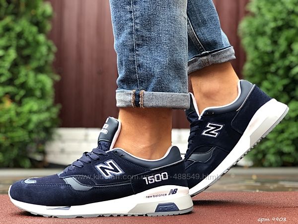  Кроссовки мужские New Balance 1500 синие, замш