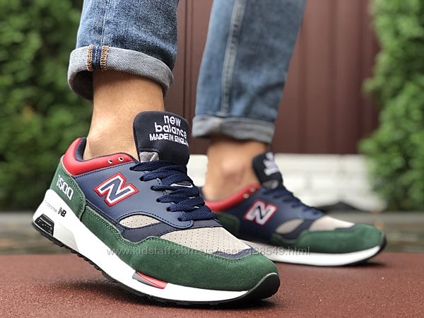  Кроссовки мужские New Balance 1500, синий с зеленым 