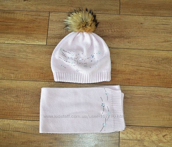 Комплект шапка и шарф зимний ОГ 50-55 см 
