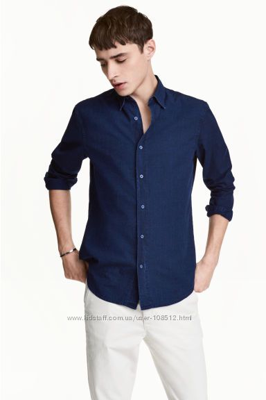 Новая рубашка джинс котон H&M размер Л по распродаже